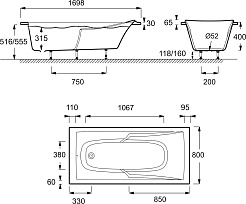 Jacob Delafon Акриловая ванна Corvette 3 170x80 E60905-00 – фотография-3